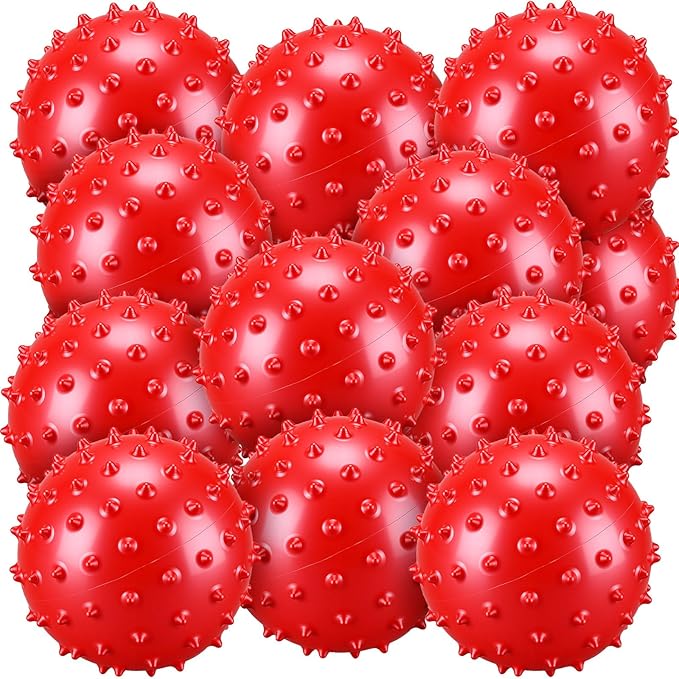 Bouncy Spiky Sensory Ball - Inflatable Massage Stress Fidget Toy Playground Balls for School Party Favors Outdoor Indoor
