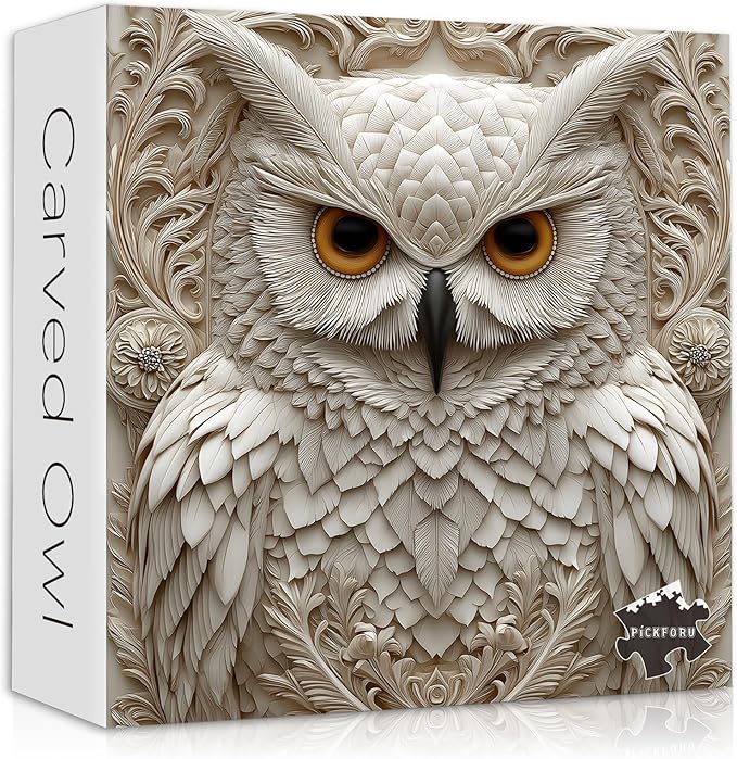 Owl Puzzles for Adults 1000 Pieces, Nature Animal Bird Unique Carved Art Puzzles, Impossible Hard Challenge Jigsaw Puzzle