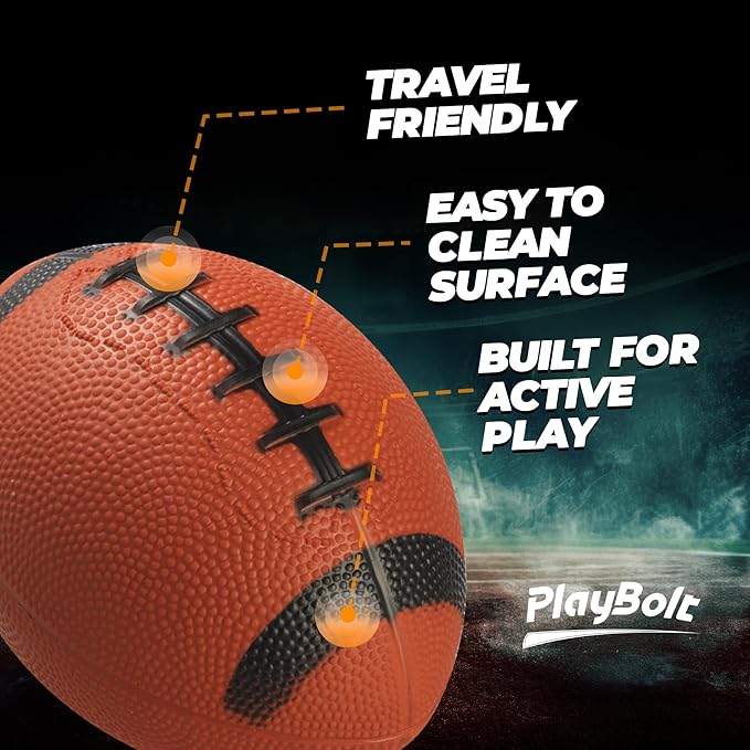 6-Inch Mini Footballs for Kids (Pack of 5) - Inflatable PVC Football Toys for Boys & Girls w/Hand Pump, Easy to Grip Small Sports Balls for Backyard, Recess, Party Favor, Indoor/Outdoor