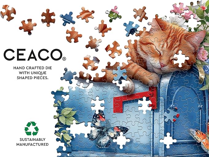 Ceaco - Tom Wood - Cat Nap - 500 Piece Jigsaw Puzzle - Relaxing and Fun Activity for Adults