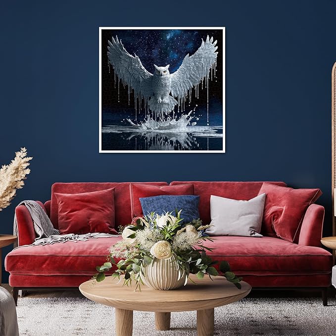 Owl Puzzle for Adults 1000 Pieces, Fantasy Art Jigsaw Puzzle, Animal Galaxy Nebula Paint Puzzle