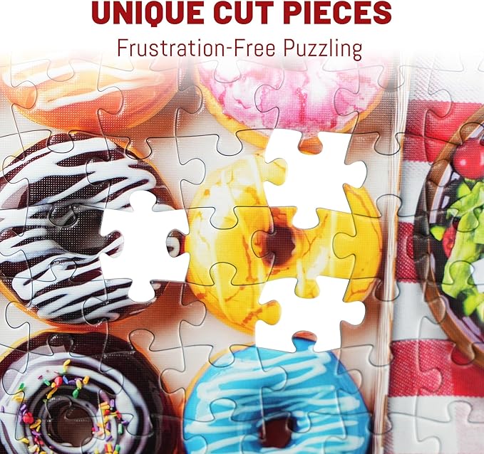 BenBen 500 Piece Puzzles for Adults, Spring Picnic Jigsaw Puzzles with Patterns on Back, Challenging Puzzles for Family Game Night Home Décor