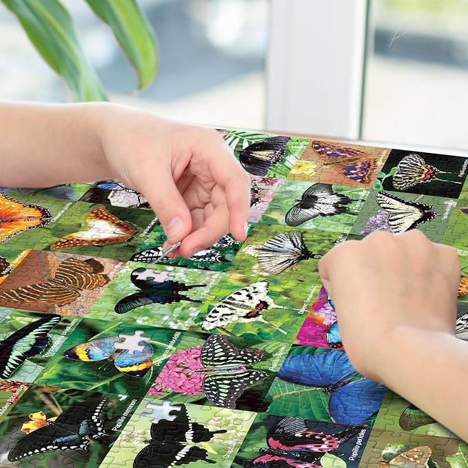 Butterfly Puzzles Jigsaw for Adults 1000 Pieces - Challenging Fun Puzzles Stunning Art Wall Decor, Pretty Puzzle for Women, Gift Butterfly Collection C0835