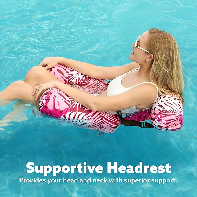 SLOOSH Inflatable Pool Floats Adult,2 Packs Floating Lounge Chairs,Blow up Pool Noodles for Adult Heavy Duty,Floating Chair for Party Summer Water Beach Lake Fun
