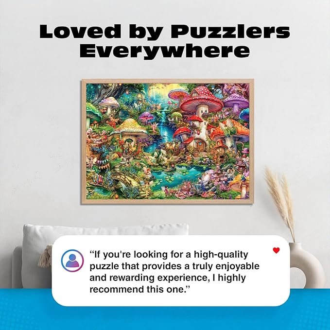 Buffalo Games - Merry Mushroom Village Picnic by Aimee Stewart 2000 Piece Jigsaw Puzzle for Adults with Full Color Poster