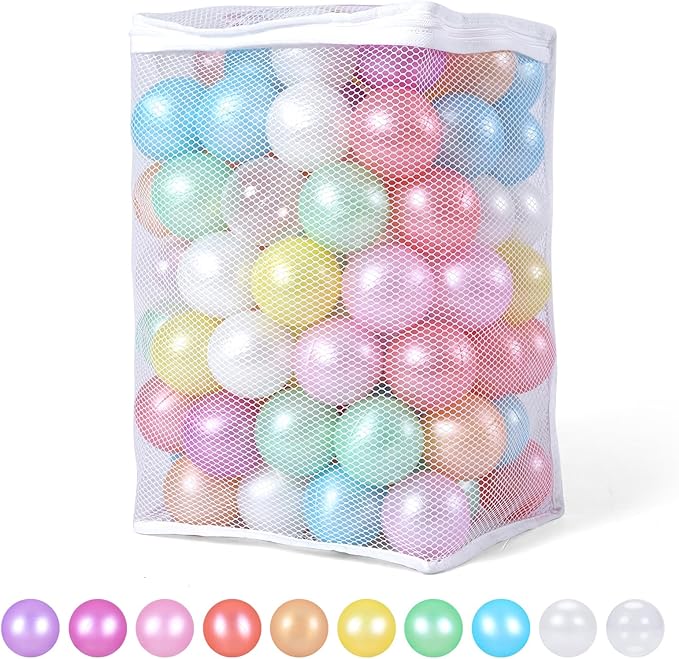 STARBOLO Ball Pit Balls for Toddlers Pack of 100 200 500 - BPA&Phthalate Free Non-Toxic Crush Proof Soft Plastic Balls for 1-5Years Old Toddlers Girl Kids Birthday Pool Playpen Tent Party