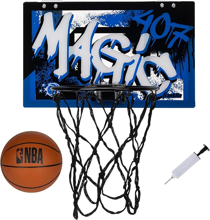 Franklin Sports NBA Team Over the Door Basketball Hoops - Kids Indoor Mini Basketball Hoop + Ball Set - NBA Fan Mini Hoops