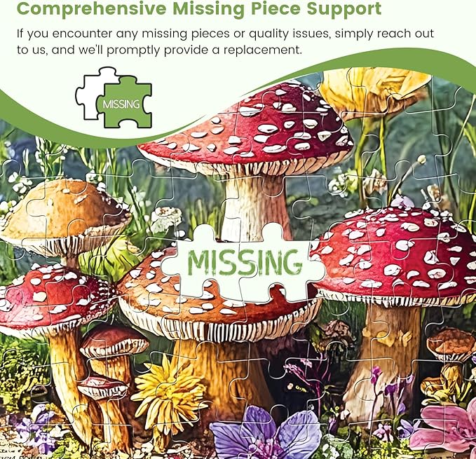 500 Piece Jigsaw Puzzles for Adults, Colorful Fantasy Mushroom Book Puzzles, Fun and Challenging Puzzle for Family Time, Relaxing Gift for Adults, Seniors, 20.5 x 15 in