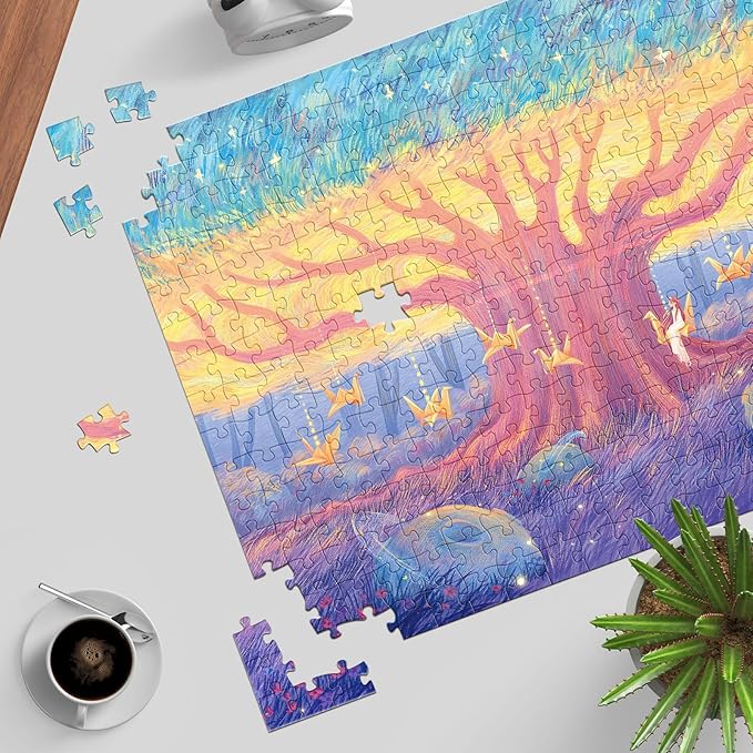 Puzzles for Adults 500 Pieces, Jigsaw Puzzle for Adults, Fun Challenging Family Puzzle, Premium Wishing Tree Puzzles, Interlock Perfectly No Dust, Gifts for Valentine's Day Easter Parents