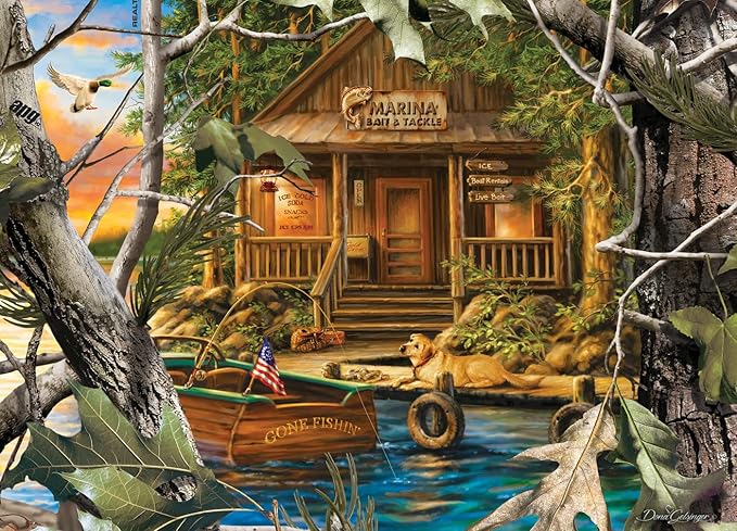 MasterPieces 1000 Piece Jigsaw Puzzle For Adults, Family, Or Youth- Gone Fishing - 19.25"x26.75" - 96 character
