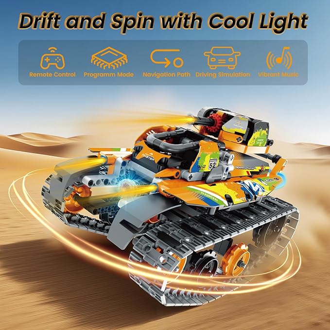 STEM Robot Building Kit with APP / Remote Control, 5 in 1 RC Robotic Car Toy for Kids Ages 8-12, Christmas Birthday Gifts for Boys Age 6 7 8 9 10 11 12+, DIY Build Set, Educational Science Projects