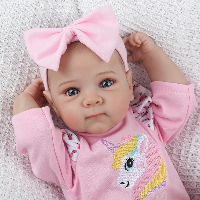KSBD Reborn Baby Dolls - 20-inch Realistic Baby Doll Girl, Lifelike Newborn Baby Doll with Full Vinyl Body, Handmade with Accessories, Real Life Baby Doll for 3+ Years Old Kids Gifts