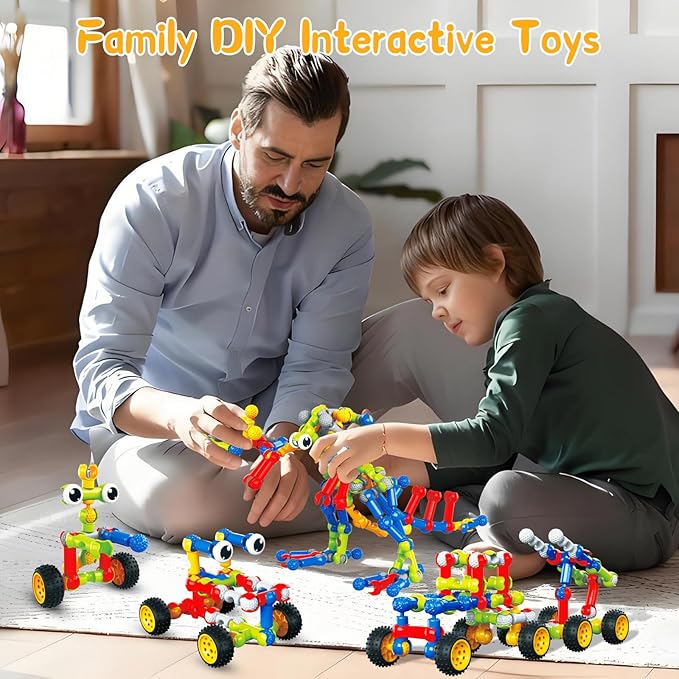 Building Blocks STEM Toys for 3 4 5 6 7 8+ Year Old Boy Girl Birthday Gift, 142 Pcs Building Toys for Preschool Classroom Educational Toy Building Sets Creative Activities for Kids