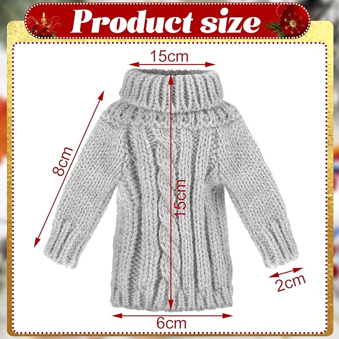 Bencailor 4 Pcs Doll Clothes for 11.5 Inch Doll Accessories Clothes Hoodie Sweater Set Winter Knitted Clothing Decor(Black, White, Red, Gray)