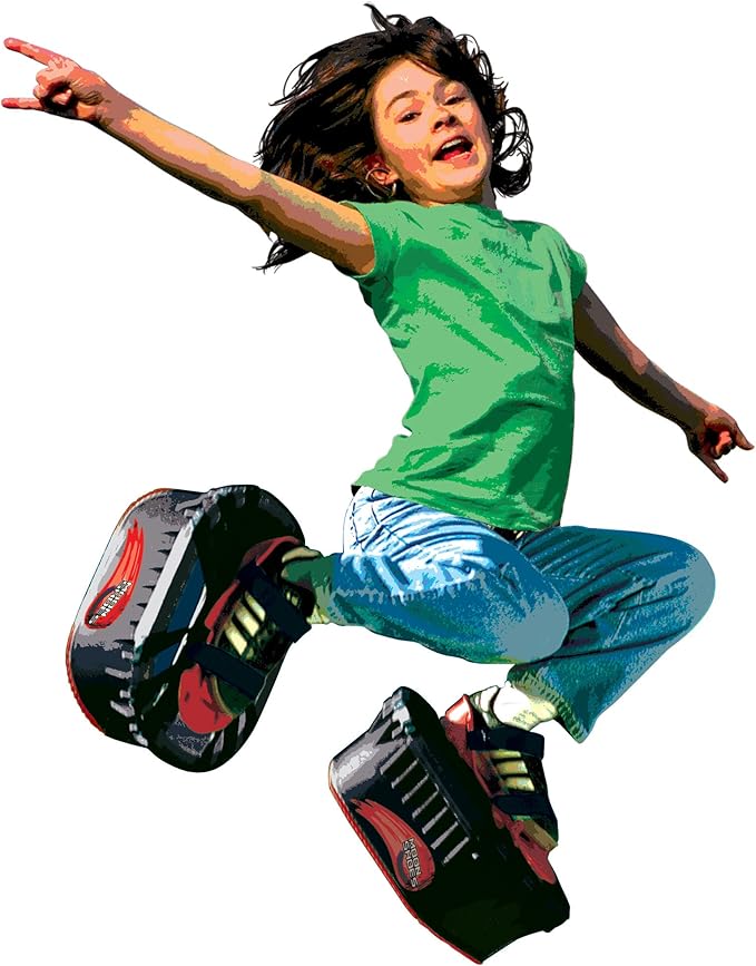 Moon Shoes Bouncy Shoes, Mini Trampolines for Your Feet, One Size, New and Improved, Bounce Your Way to Fun, Very Durable, No Tool Assembly, Athletic Development, max Weight 130 lbs.