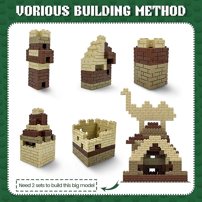 Masonry Profile Building Bricks Set, Building Pieces Includes Medium Building Brick Parts、Base Plate、Tall Streetlamp and Prickly Bushes Compatible with Major Brands Classic