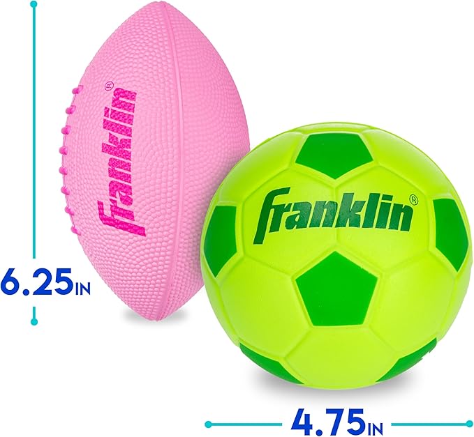 Franklin Sports Kids Foam Sports Balls - Indoor + Outdoor Soft Foam Toy Balls for Kids - Perfect Backyard + Practice
