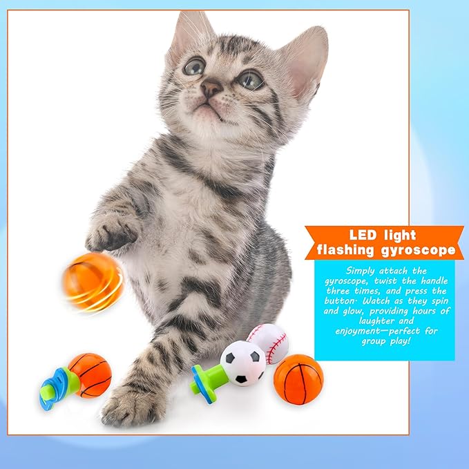 24 Pcs Light Up Spinning Tops Launcher with Motion Gyroscope Colorful Novelty LED Spinning Tops Toys for Goodie Bag Fillers Classroom Prizes Birthday Sports Party Favors