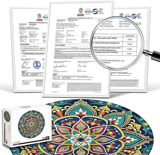 1000 Pieces Mandala Round Jigsaw Puzzles for Adults Kids Teen Round Puzzle Game Toys Gift 26.7" x 26.7" Q1169