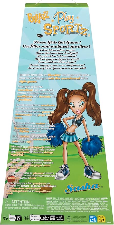 Bratz Play Sportz Sasha Fashion Doll with Accessories, Cheerleading