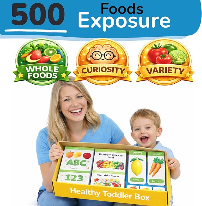 TOYVENTIVE Preschool Learning Activities, Montessori Toys for 1 Year Old, Toddler Toys 1-2, Learning Toys for 1 Year Old, Learning Toys for 2 Year Olds, Educational Flashcards, Food Toy Play Kit