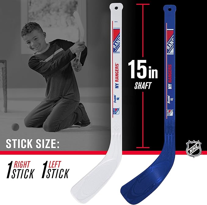 Franklin Sports NHL Mini Hockey Set - Kids Indoor Knee Hockey Goal, Ball, + 2 Stick Combo - Youth Team Indoor Toy Set - Official - Ages 3+