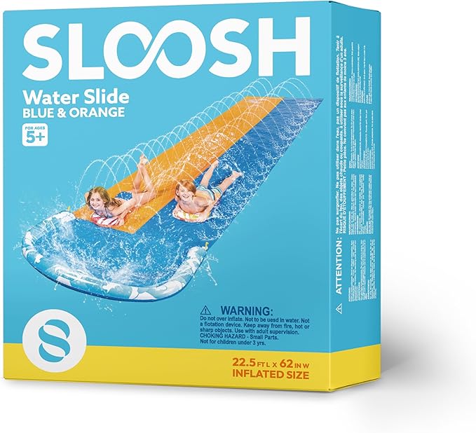 JOYIN 22.5ft Water Slides and 2 Bodyboards, Lawn Water Slide Summer Slip Waterslides Water Toy with Build in Sprinkler for Backyard Outdoor Water Fun for Kids