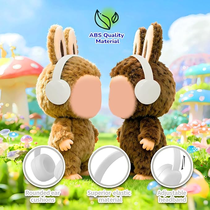 Olyre Doll Headphones for Dolls, Fits 17cm(6.69") Height Trendy Dolls or 1/6 BJDs, Miniature Headset Costume/Clothing Accessory (Doll Not Included) (White)