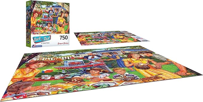 RoseArt - Back to The Past - Backyard BBQ - 750 Piece Jigsaw Puzzle for Adults