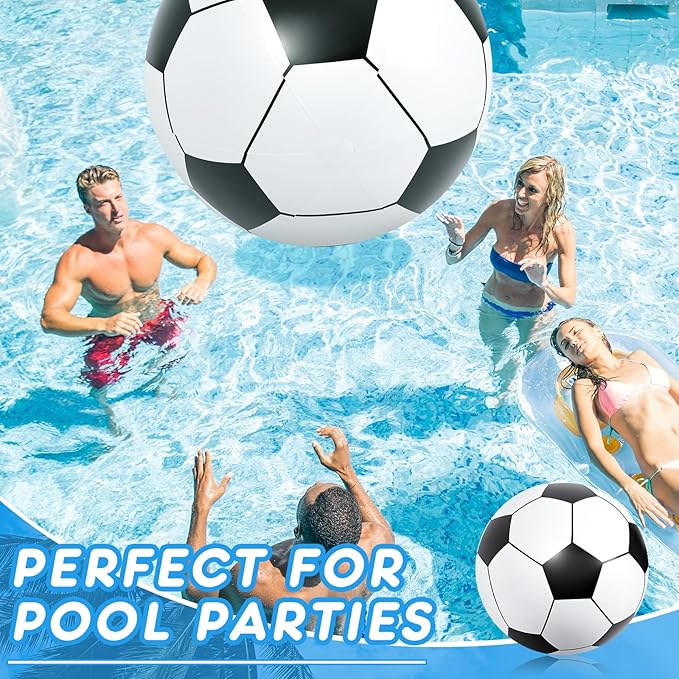 Lewtemi Big Inflatable Giant Soccer Ball Large Inflatable Beach Sport Ball Pool Party Decoration Toys Oversized Jumbo Beach Toy for Pool Water Sports Games
