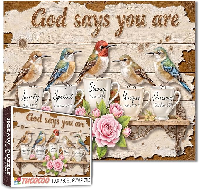 Hummingbird 1000 Piece Puzzle for Adults,Inspirational Bible Verses Puzzle Challenging Decor Puzzle & Unique Gift Idea for Friends Parents-19.7 x 27.6 in