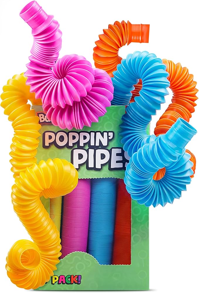 BUNMO Easter Gifts for Toddlers - Pop Tubes - Sensory Fidget Toys - Creative Learning - Hours of Fun for Kids - Easter Stuffers - Tons of Ways to Play - Non-Mouthable 3+ - 30 Pack Large