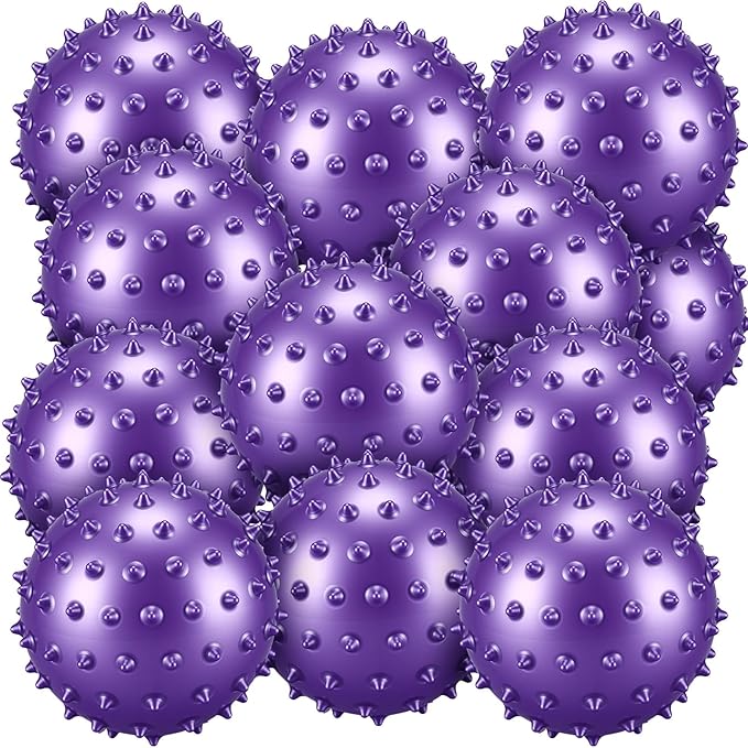 Bouncy Spiky Sensory Ball - Inflatable Massage Stress Fidget Toy Playground Balls for School Party Favors Outdoor Indoor