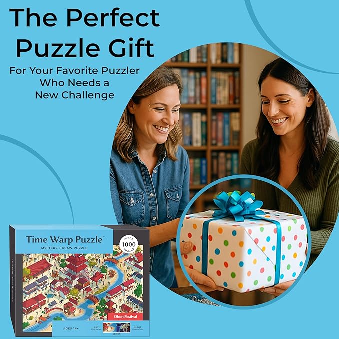 Time Warp Puzzle Series 1 – Day to Night Hidden Scene | 1000 Piece Jigsaw Puzzle for Adults | Discover a Story That Transforms as You Build | Giftable Magic Puzzle Art (Obon Festival)