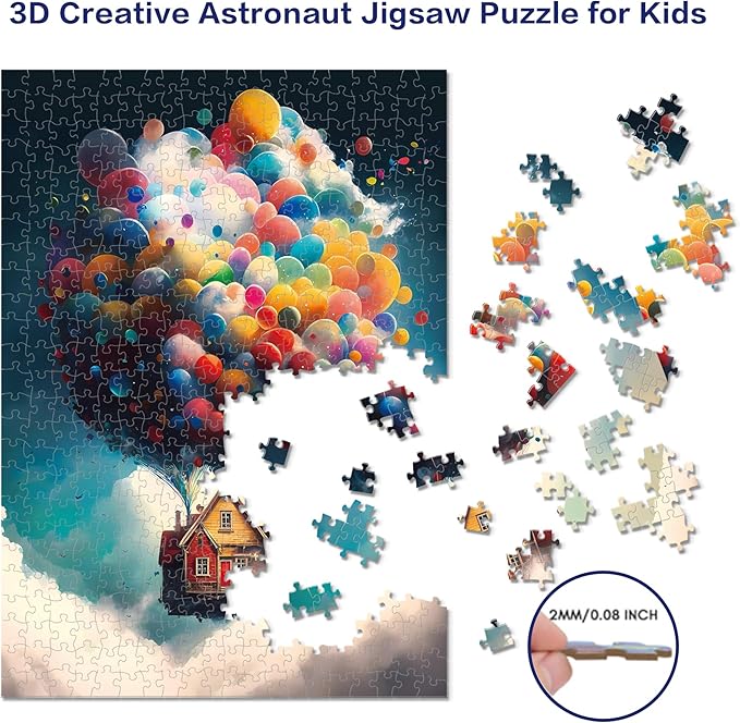 500 Piece Balloons Jigsaw Puzzle for Adults, Thick Pieces with Stunning Imagery, Full Color Bonus Poster, Perfect for Family Fun and Gift Giving!