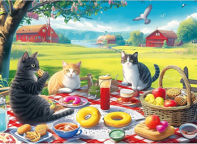 Jigsaw Puzzles 500 Pieces for Adults, Adult Puzzles Cat Puzzle Games Pieces Fit Together Perfectly Difficult Puzzles for Adult Elderly Challenging 20.5 * 15IN