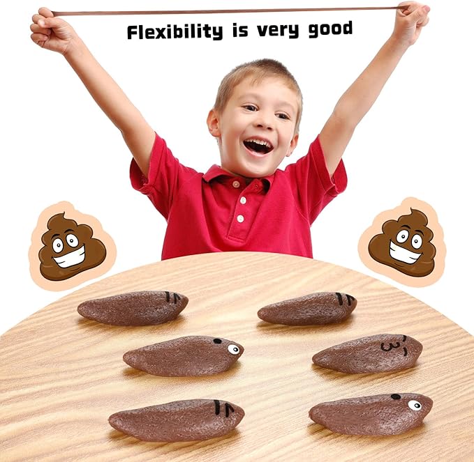 20 Pcs Finger Slingshot Novelty Toys, Toy Poop for Halloween, Fake Poop for Novelty Toys and Amusements, Poop for Finger Slingshot, Poop Rubber Spoof Toy for School Party