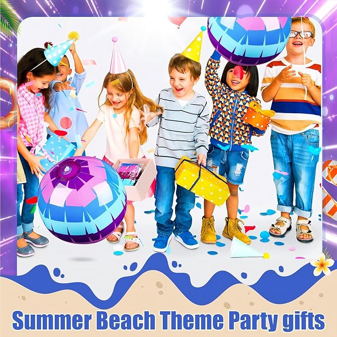 4 Pack Video Game Themed Beach Ball for Kids 11.8" Bulk for Summer Pool and Beach Game Gifts Pinata Gaming Birthday Party Supplies and End of The Year Class Party Decorations Favor