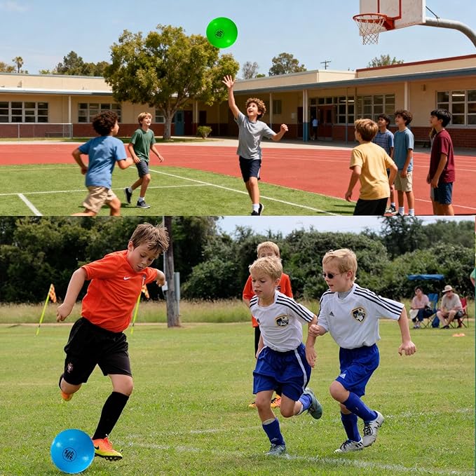 10 Inch Dodgeball Balls Playground Ball Kickball Handball for Kids for Indoor Outdoor Games Four Square Balls Rubber Bouncy Balls Includes Pump