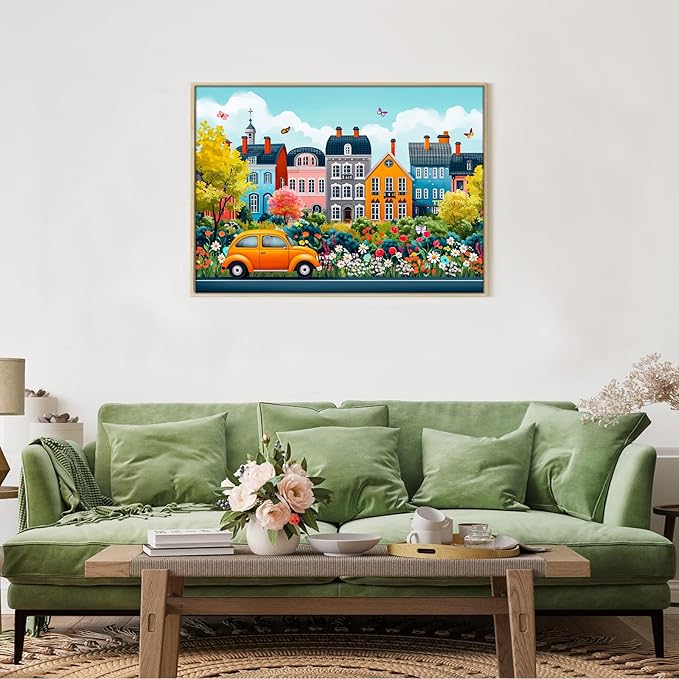 1000 Piece Puzzle for Adults, Small Town Scenery Jigsaw Puzzle, Impossible Puzzles Game, Interlock Perfectly No Dust, Home Decoration Puzzle, Gifts for Easter Father's Mother’s Day