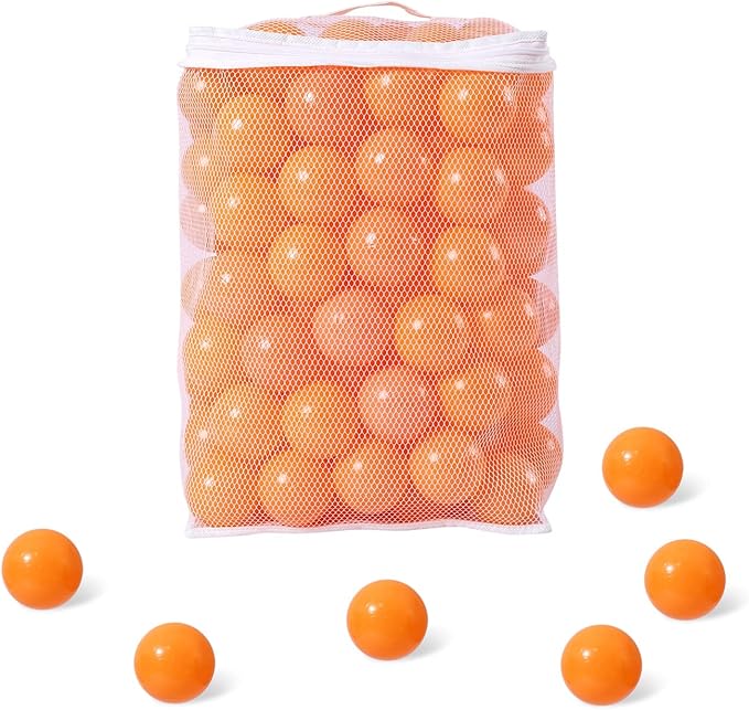 Ball Pit Balls for Kids, Plastic Refill 2.2 Inch Balls, 100 Pack, Bright Colors, Phthalate and BPA Free, Includes a Reusable Storage Bag with Zipper