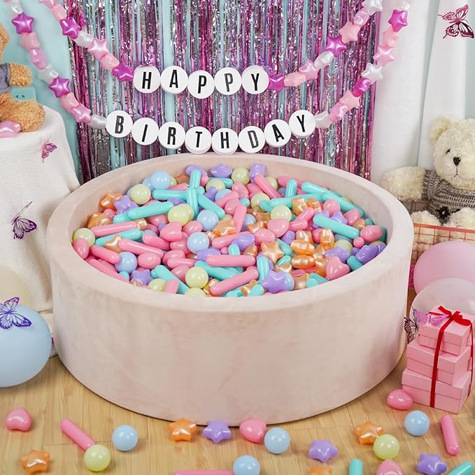 STARBOLO Ball Pit Balls for Baby and Toddler, 150pcs Phthalate Free BPA Free Crush Proof Plastic - Macaron Ocean Balls Pit Balls Play Toys for Kids Ball Pit, Pool,Play Tent,Party, st-txay-macgld150