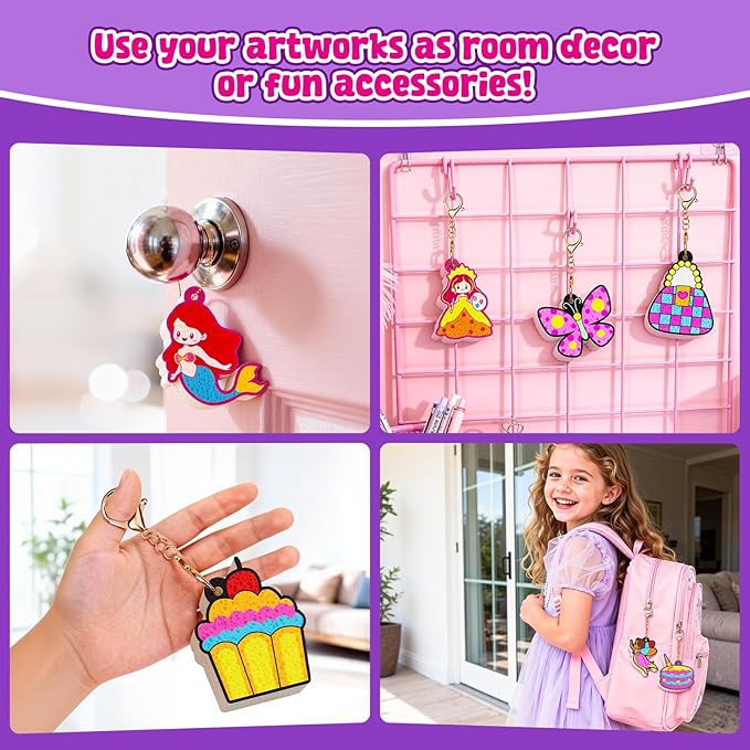JoyCat Art Kit- 3D DIY Foam Texture Painting Kit, Unicorn & Princess Magic Puffy Paint Kit, Easter Basket Stuffers, Craft Kits for Kids, Creative Gift for Girls & Boys Ages 4, 5, 6, 7, 8, 9, 10