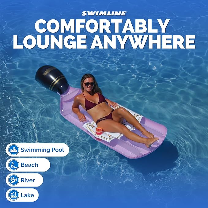 SWIMLINE Inflatable Swimming Pool Float Lounger Raft Mattress, Fun Mat, Rosé Classic Edition, Pink