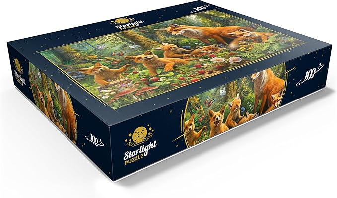MyPuzzle Fox Family - Premium 100 Piece Jigsaw Puzzle for Adults