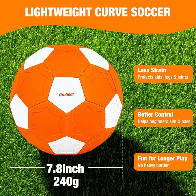 Size 4 Soccer Ball Curve and Swerve Soccer Training Soccer for Kids Ages 3-12 Toddler Indoor Outdoor Games Birthday Easter Gifts for Boys Girls Beginners Easter Basket Stuffers for Kids