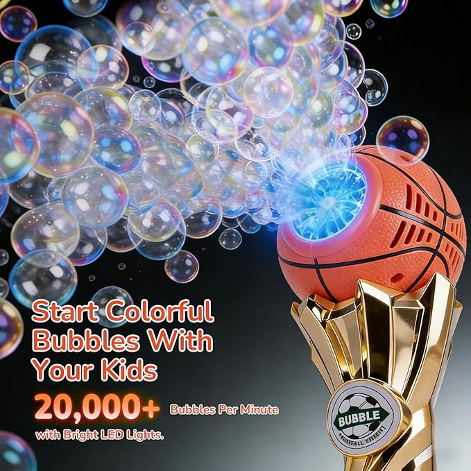 Basketball-Shaped Bubble Machine, Perfect for Children to Play with Complete with Bubble Solution – The Ideal Toy Bubble Machine for Kids