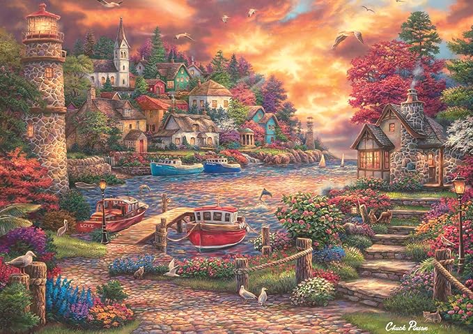 Buffalo Games – Chuck Pinson - This Side of The Sea - 500 Piece Jigsaw Puzzle - Premium Gold Collection - Giftable Autumn Puzzles for Adults – Precision-Cut Pieces, Fall Artwork, Relaxing Fun
