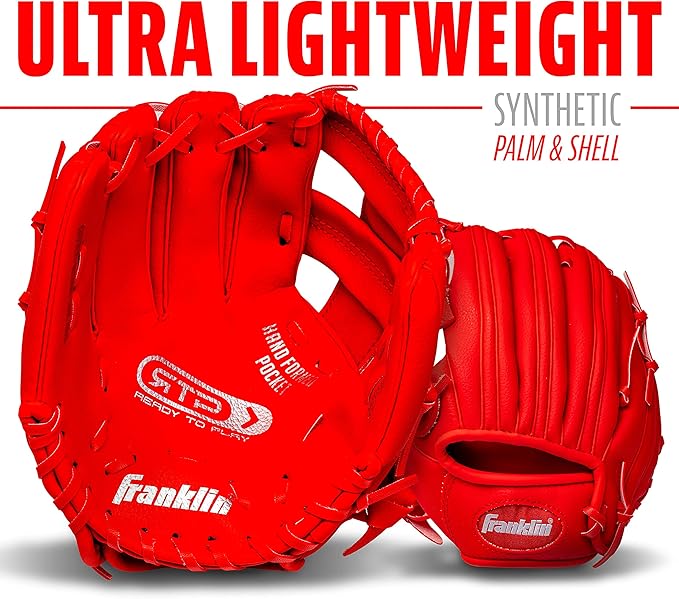 Franklin Sports Kids Baseball Gloves - RTP Youth Teeball Glove + Ball Set - Boys + Girls Teeball Mitt - Kids + Toddlers - 9.5"