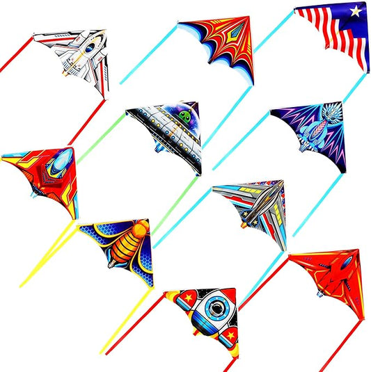 10 Pcs Mini Finger Launcher Kites Easy to Fly Slingshot Ejection Kites Flying Toys for Outdoor Park Backyard Beach Game Sports Party Favors